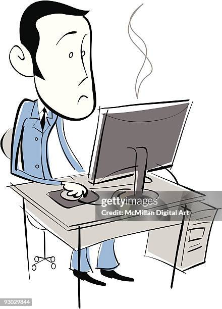 241 Concerned Business Person On Computer High Res Illustrations ...