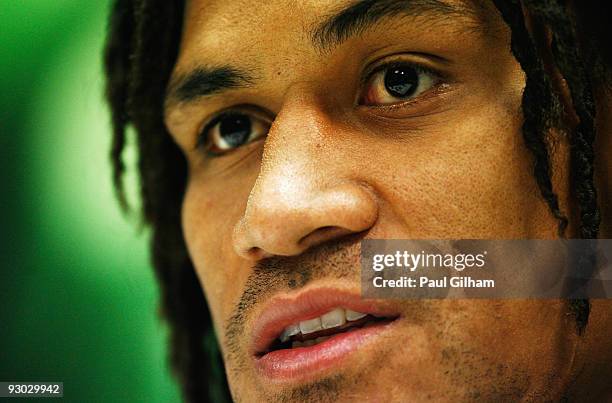 New Zealand captain Rodney So'oialo talks to the media at a press conference following the Captain' s Run at the San Siro Stadium on November 13,...