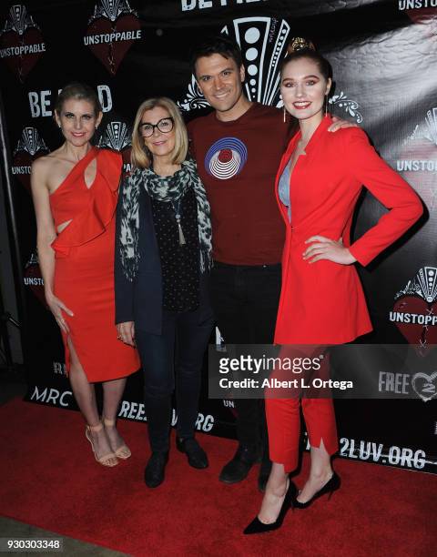 Kathy Kolla, Michelle Beaulieu, Kash Hovey and Serena Laurel at the Free2Luv Presents "Unstoppable" held at the Regent Theater on March 10, 2018 in...