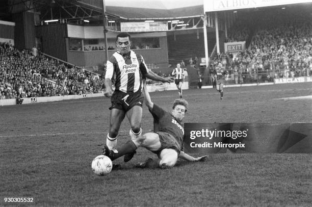 Tony Ford of West Bromwich Albion in action against Oldham Athletic, 3rd February 1990.