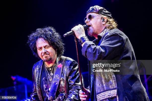 Steve Lukather and Joseph Williams of Toto performs live at Mediolanum Forum in Milano, Italy, on March 10 2018. Toto became one of the best-selling...