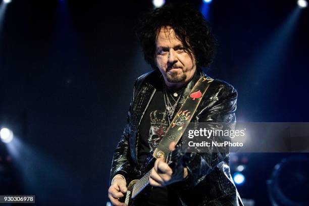 Steve Lukather of the american rock band Toto performing live at Mediolanum Forum Assago Milan Italy.