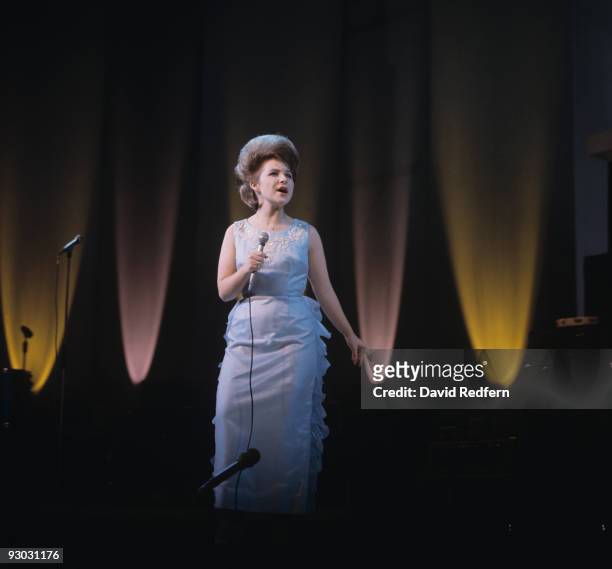 American singer Brenda Lee performs live on stage in London in 1964.