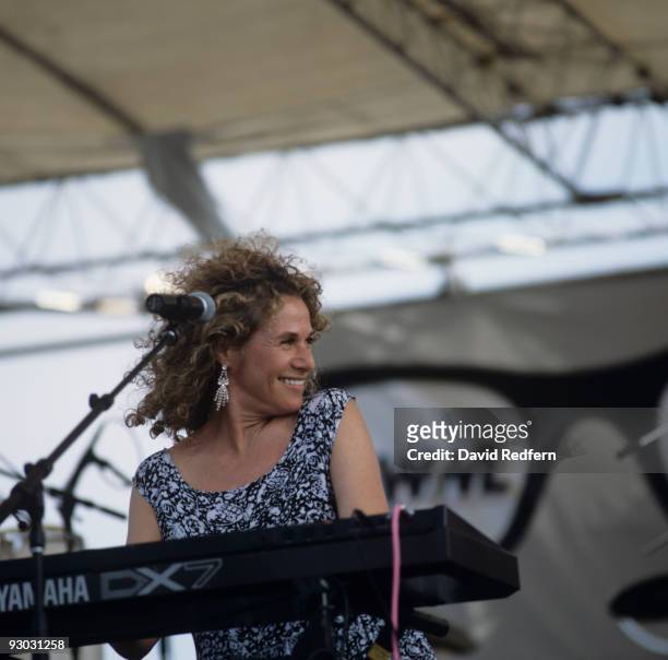Carole King performs on stage at the New Orleans Jazz and Heritage Festival in New Orleans, Louisiana on May 03, 1992.