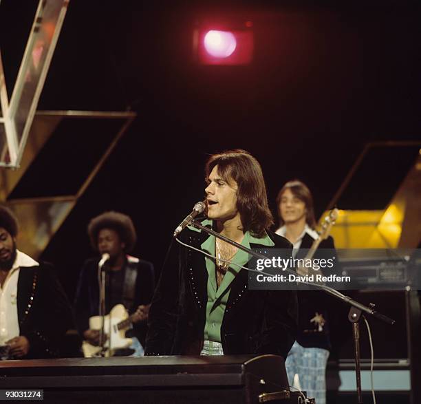 Harry Wayne 'KC" Casey and the Sunshine Band perform on 'Top of the Pops television show in October 1974.