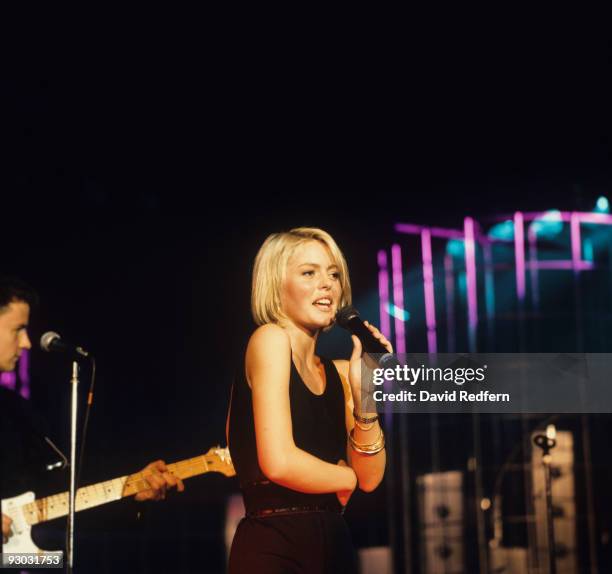 Patsy Kensit of Eighth Wonder performs on stage in 1987.