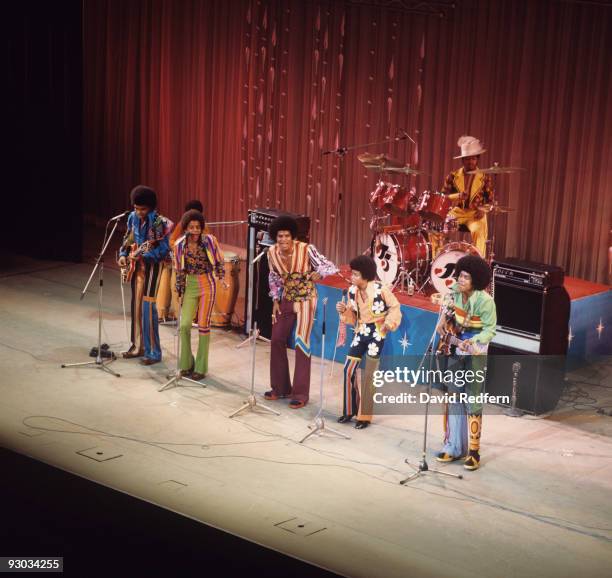 Tito, Marlon, Jackie, Michael and Jermaine Jackson of the Jackson Five perform on stage at the Palladium in London, England in November 1972.