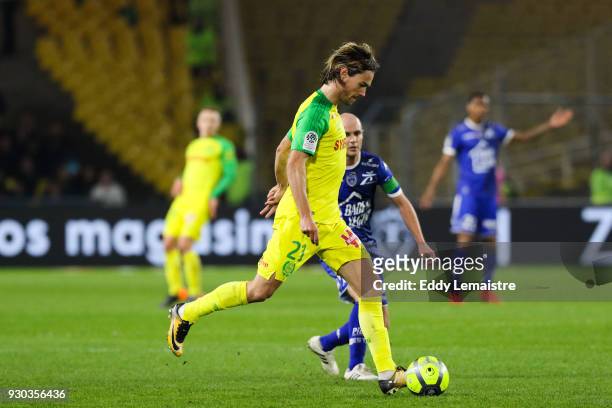 Rene Khrin of Nantes during the Ligue 1 match between Nantes and Troyes AC at Stade de la Beaujoire on March 10, 2018 in Nantes, .
