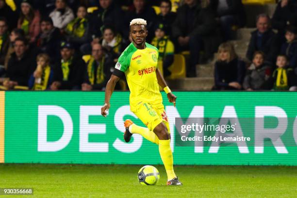 Chidozie Awaziem of Nantes during the Ligue 1 match between Nantes and Troyes AC at Stade de la Beaujoire on March 10, 2018 in Nantes, .