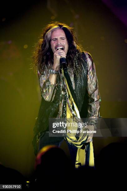 Steven Tyler performs onstage at Celebrity Fight Night XXIV on March 10, 2018 in Phoenix, Arizona.