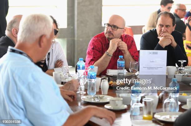Moderator Paolo Bertolin during the working breakfast session "What Can International Filmmakers Expect from China?" on day three of Qumra, the...