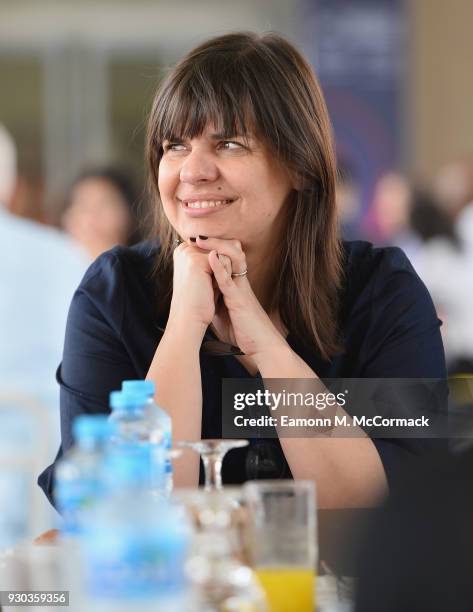 Moderator Amra Baksic Camo during the working breakfast session "What Do the Last Editions of Cannes and Venice Tell Us About the Future of Cinema?"...