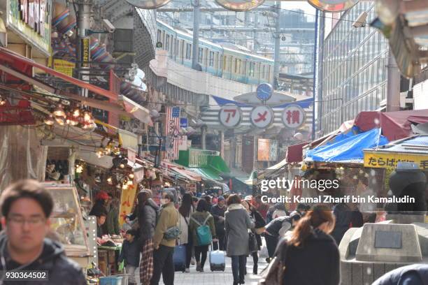 ueno shopping street - kamal zharif stockfoto's en -beelden