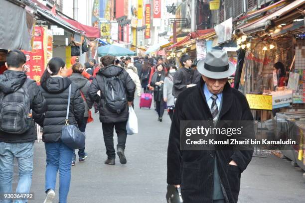 ueno shopping street - kamal zharif stock pictures, royalty-free photos & images