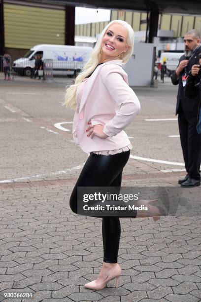 Daniela Katzenberger visits the TOP HAIR trade fair on March 11, 2018 in Duesseldorf, Germany. She is the face of the new Blackboxx campagne.