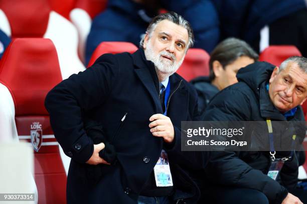 Laurent Nicollin of Montpellier during the Ligue 1 match between Lille OSC and Montpellier Herault SC at Stade Pierre Mauroy on March 10, 2018 in...