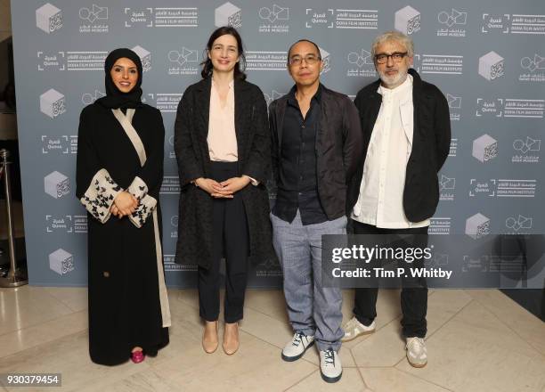 Doha Film Institute CEO Fatma Al Remaihi , DFI Director of the Film Fund and Programs Hanaa Issa, director Apichatpong Weerasethakul and Doha Film...