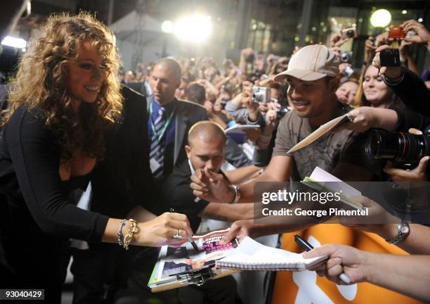 Actress Mariah Carey attends the "Precious" Based On The Novel Push By Sapphire premiere at the Roy Thomson Hall during the 2009 Toronto...