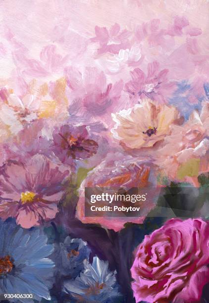 spring flowers, painted background - spring background vertical stock illustrations