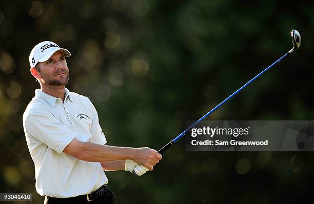 George McNeill plays a shot on the 9th hole during the second round of the Children's Miracle Network Classic at the Disney Palm and Magnolia courses...