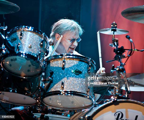 Ian Paice of Deep Purple performs on stage at the LG Arena on November 13, 2009 in Birmingham, England.