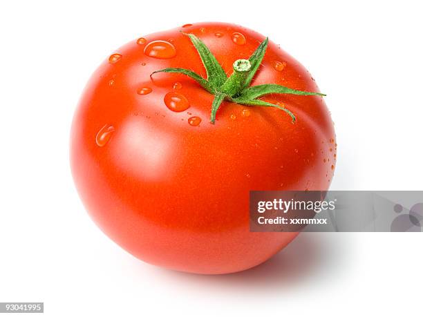 tomato w clipping path - tomaten stockfoto's en -beelden