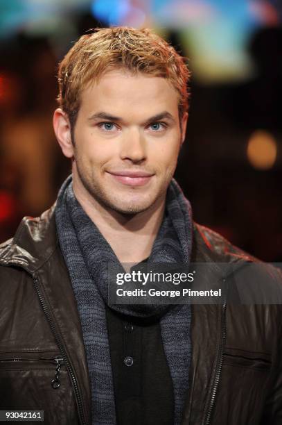 Actor Kellan Lutz visits MuchOnDemand to promote his new movie "The Twilight Saga: New Moon" at the MuchMusic HQ on November 13, 2009 in Toronto,...