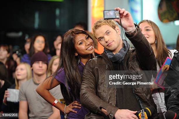 Actor Kellan Lutz visits MuchOnDemand to promote his new movie "The Twilight Saga: New Moon" at the MuchMusic HQ on November 13, 2009 in Toronto,...