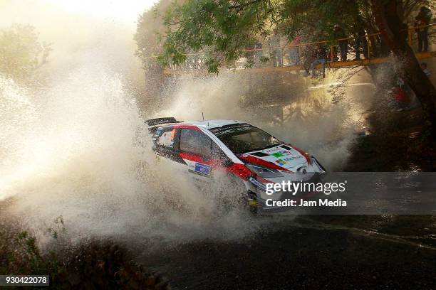 Ott Tanak and Martin Jarveoja from Toyota Gazoo Racing WRT Team during the section in the hill as a part of Day three of the FIA World Rally...