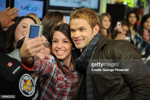 Actor Kellan Lutz visits MuchOnDemand to promote his new movie "The Twilight Saga: New Moon" at the MuchMusic HQ on November 13, 2009 in Toronto,...