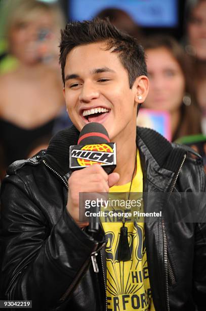 Actor Bronson Pelletier visits MuchOnDemand to promote his new movie "The Twilight Saga: New Moon" at the MuchMusic HQ on November 13, 2009 in...