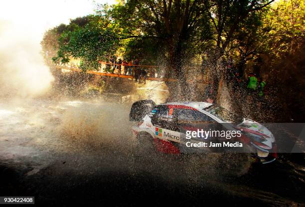 Esapekka Lappi and Janne Ferm from Toyota Gazzo Racing WRT Team during the section in the hill as a part of Day three of the FIA World Rally...