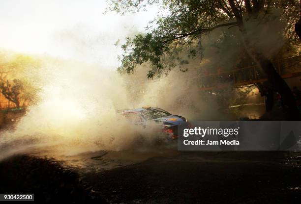 Andreas Mikkelsen and Jaeger Anders from Hyundai Shell Mobis WRT Team during the section in the hill as a part of Day three of the FIA World Rally...