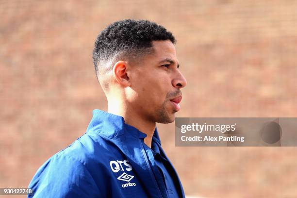 Curtis Davies of Derby County arrives prior to the Sky Bet Championship match between Nottingham Forest and Derby County at City Ground on March 11,...