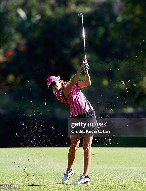 Paula Creamer of the United States plays her second shot from the 11th fairway during the second round of the Lorena Ochoa Invitational Presented by...