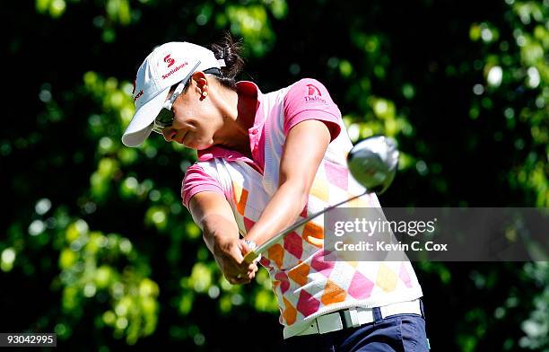 Sophia Sheridan tees off the fifth hole during the second round of the Lorena Ochoa Invitational Presented by Banamex and Corona at Guadalajara...