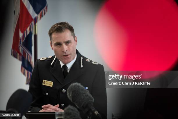 Wiltshire Police Chief Constable Kier Pritchard speaks during a press conference as investigations continue into the poisoning of Sergei Skripal on...