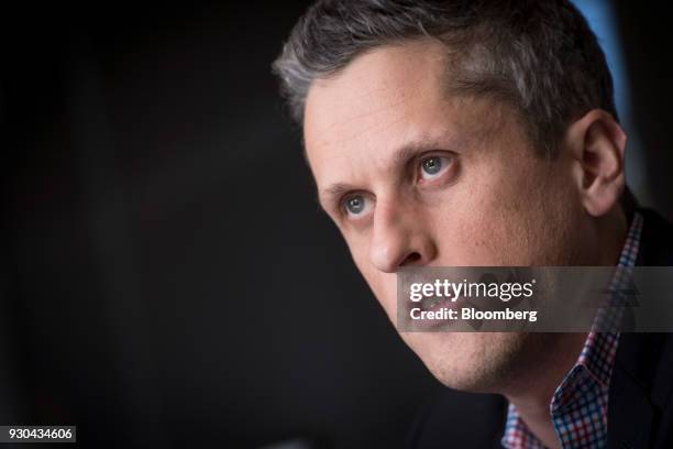 Aaron Levie, chief executive officer and co-founder of Box Inc., speaks during an interview in San Francisco, California, U.S., on Tuesday, March 6,...