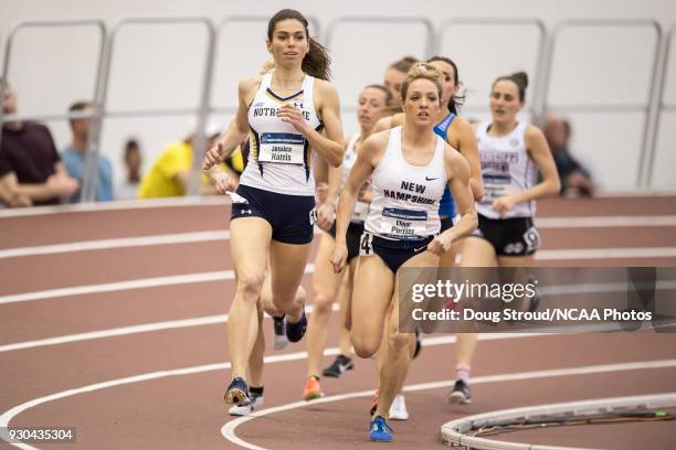 University of New Hampshire's Elinor Purrier leads the in the Womens 1 Mile Run and would go on to take 1st with a time of 4:31.56 during the...