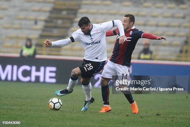 Andrea Petagna of Atalanta BC in action during the serie A match between Bologna FC and Atalanta BC at Stadio Renato Dall'Ara on March 11, 2018 in...
