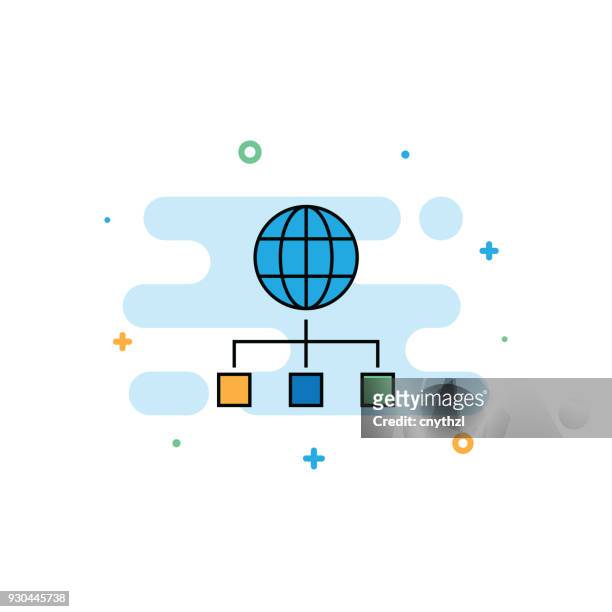 global network line icon - sponsorship brochure stock illustrations