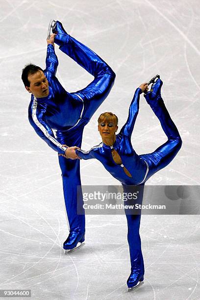 Tatiana Volosozhar and Stanislav Morozov of the Ukraine compete in the Pairs Short Program during the Cancer.Net Skate America at Herb Brooks Arena...