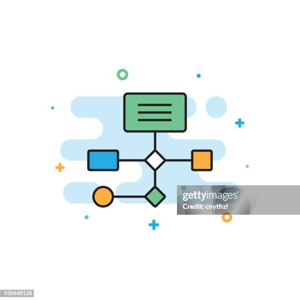 workflow line icon - visual merchandising stock illustrations