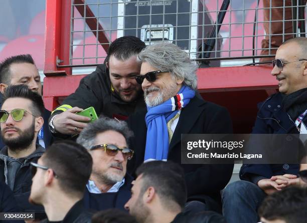 Presidnet of Sampdoria Massimo Farrero during the Serie A match between FC Crotone and UC Sampdoria at Stadio Comunale Ezio Scida on March 11, 2018...