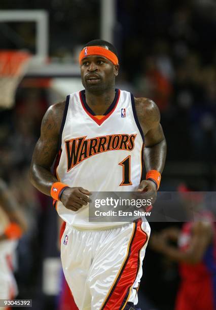 Stephen Jackson of the Golden State Warriors runs down court during their game against the Los Angeles Clippers at Oracle Arena on November 6, 2009...