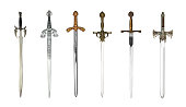 Six medieval swords