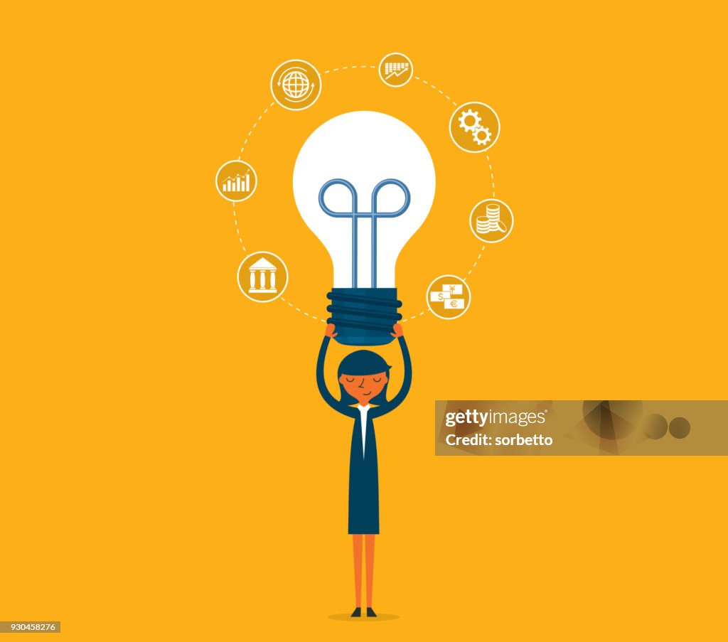 Idea - lightbulb - Businesswoman