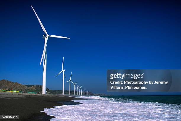 bangui wind turbines - ilocos norte fotografías e imágenes de stock