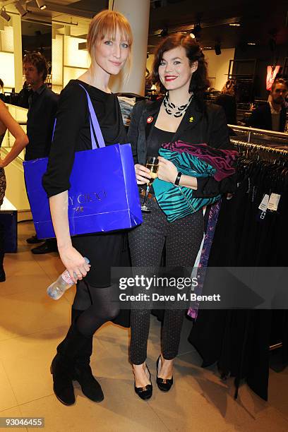 Jade Parfitt and Jasmine Guinness attend the launch of Jimmy Choo's exclusive collection for H&M on November 13, 2009 in London, England.