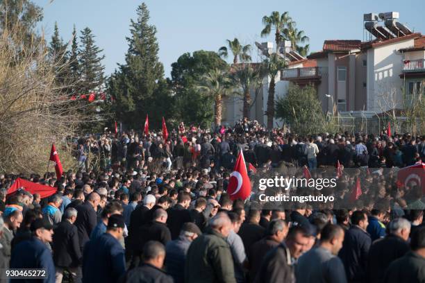 turkish people are walking with turkish flag in formal way - 29 ekim stock pictures, royalty-free photos & images